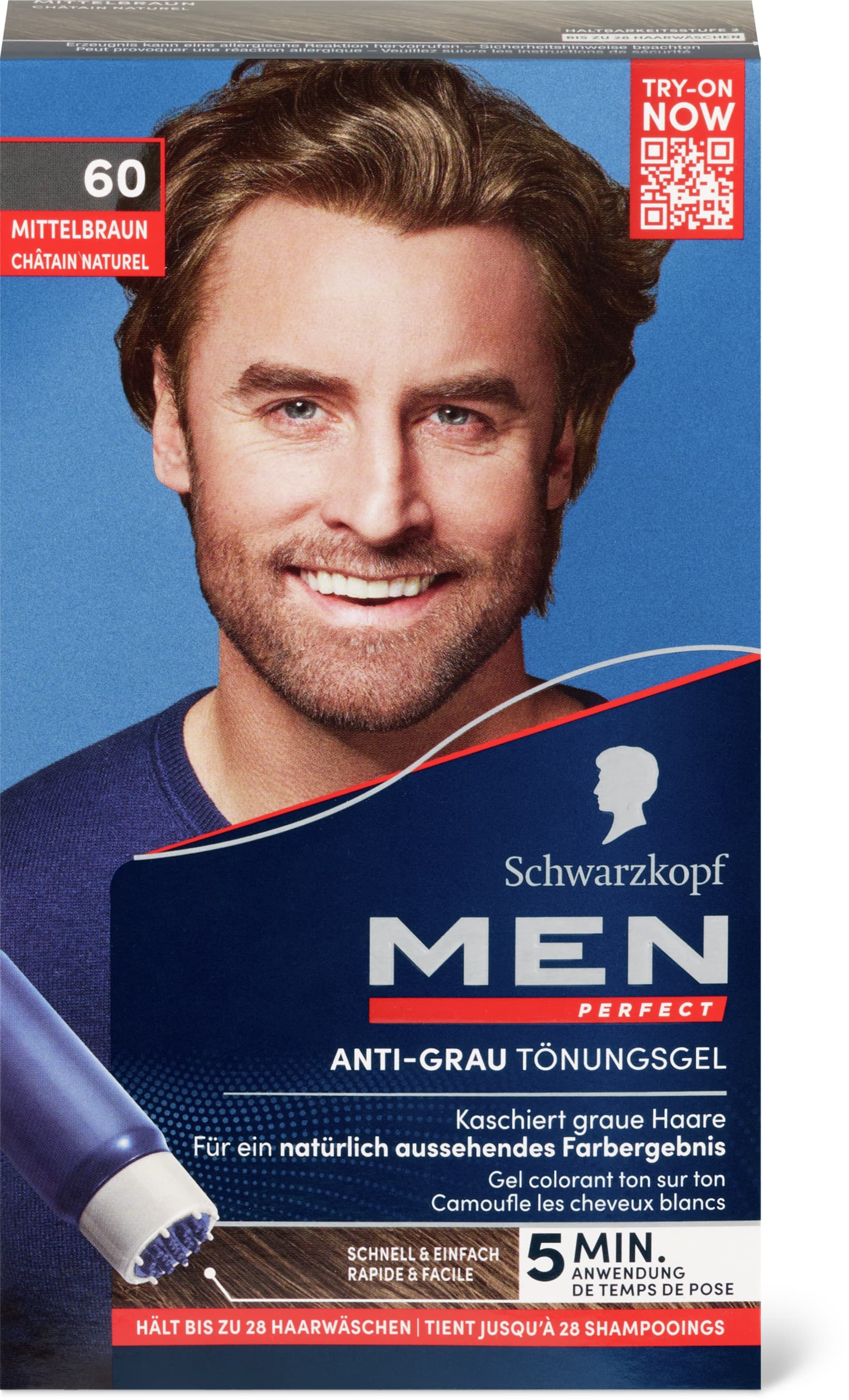 Schwarzkopf Gel tonalizzante Men Perfect 60 castano medio 1